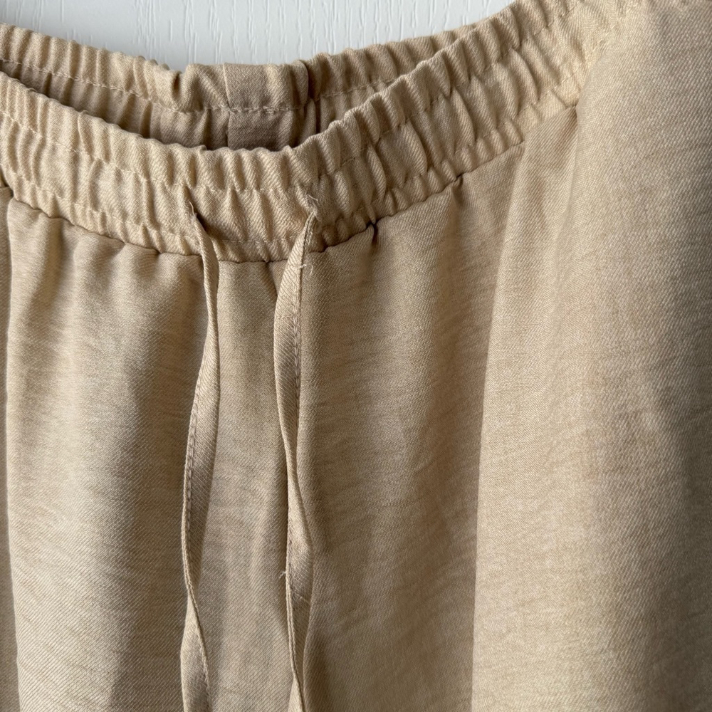 NEW Women's MURCI Linen Trousers Size L Beige Wide Leg - Picture 7 of 7